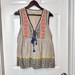 House of Harlow 1960 Quilted Noa Top Tassels Sleeveless Size Medium